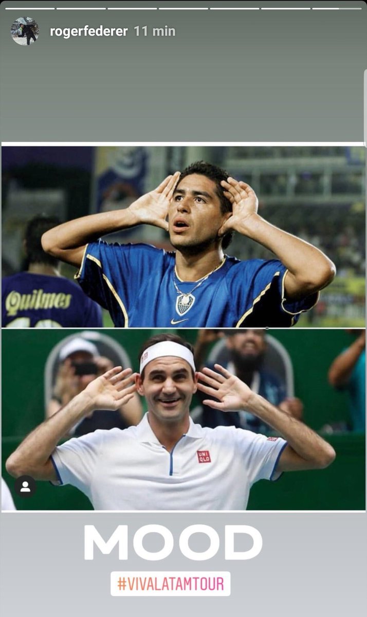 El gran Roger Federer 🎾homenajeando a Román en su Instagram. 💪🏻