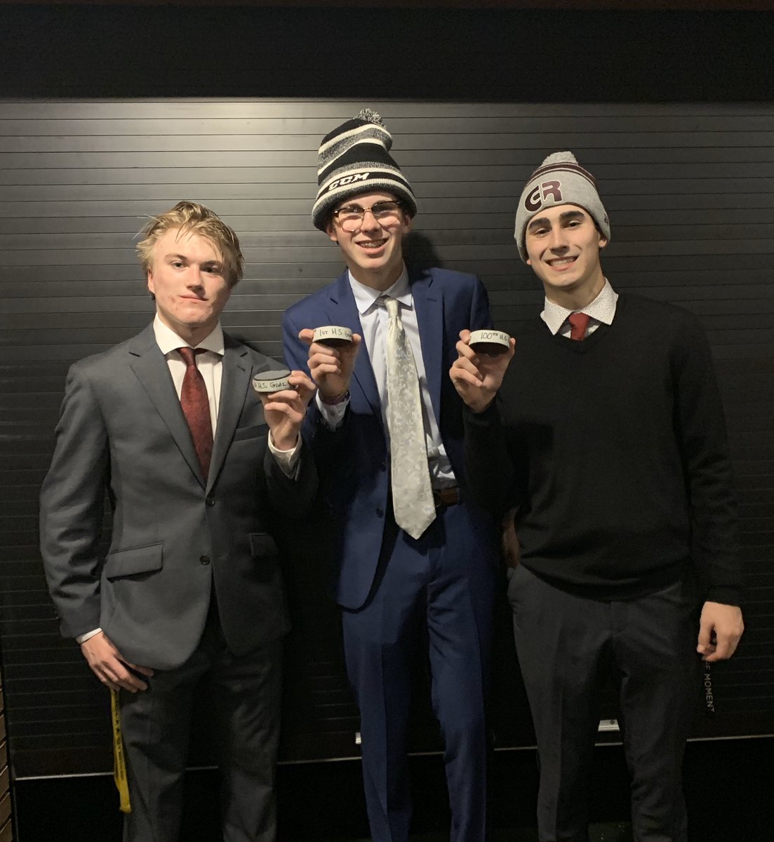 Congrats to Robbie Chiles #9 and Austin Kissel #77 on their first high school goals! Also congrats to Nathan Vazquez #16 on his 100th point! #keepgrinding