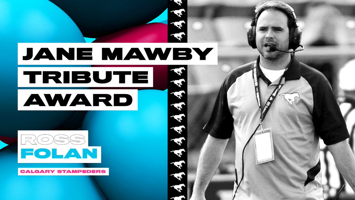 CFL's tweet photo. Congratulations to #Stamps Ross Folan on winning the inaugural Jane Mawby Tribute Award.

More on Ross | https://t.co/gnrXm6IQhH @Shaw_CFL Awards https://t.co/157L63xXAO