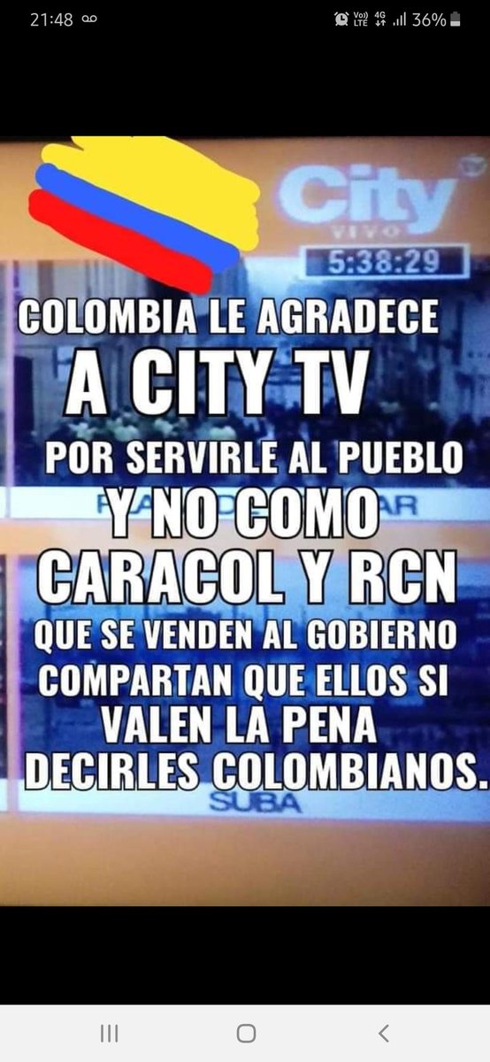 eltiodefoto's tweet photo. Mientras en RCN y Caracol pasan novelas @Citytv transmitió todo el día informaciones del paro Por Toda Bogota ¡gracias! #Cacerolazo #21Nov #CityNoticias https://t.co/h5PhHivZEz