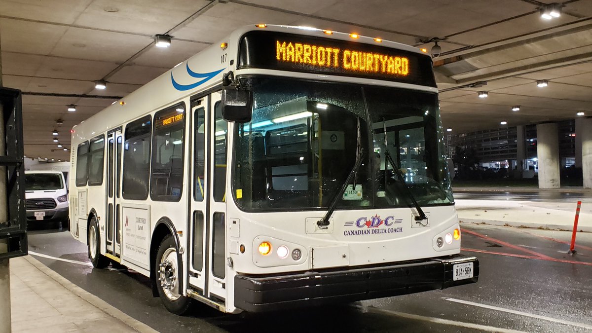 Canadian Delta Coach #hotelshuttle 107, formerly MiWay 0896 at Pearson Terminal 1