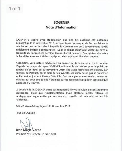 sogenerhaiti's tweet photo. A Fin que nul n'en ignore!!! #NoteDinformation #Contrat #Electricite #Production #Haiti #SOGENERHAITI https://t.co/luCmct5YDN