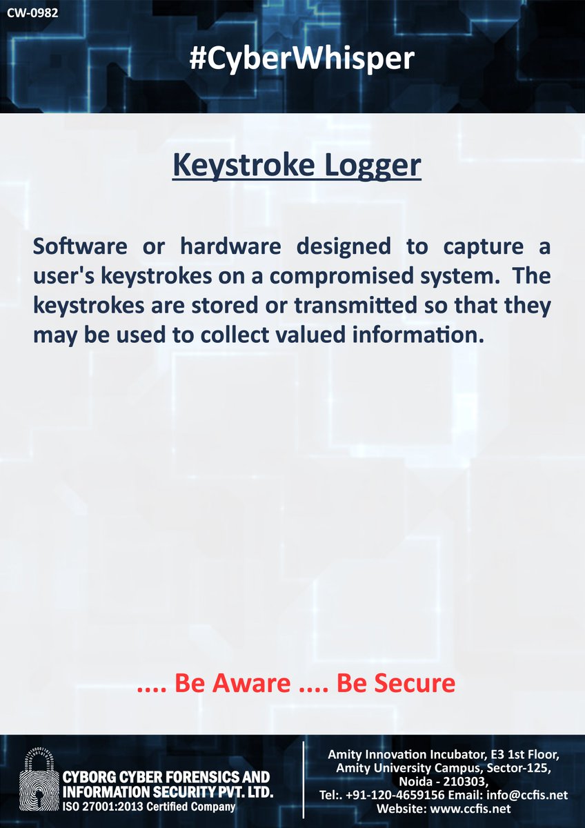 ccfis's tweet photo. #CyberWhisper #CyberSecurity #KeystrokeLogger https://t.co/xliUzHgdMo