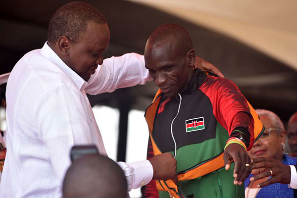 NationAfrica's tweet photo. Uhuru donates Sh100 million for Eliud Kipchoge library https://t.co/KFW1HX42nv https://t.co/FOa6d1lT5Q