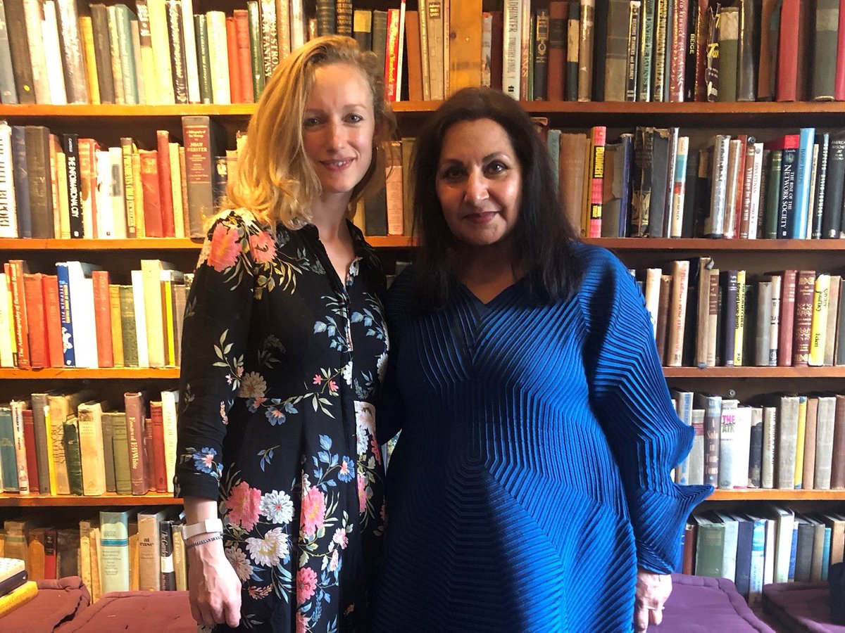 thatbenholden's tweet image. &quot;A founding ethos of the bookshop is &apos;give what you can, take what you need.&apos;&quot; 
Sylvia Whitman - pictured here with Ex Libris guest, poet Imtiaz Dharker - on her store Shakespeare and Company and father George&apos;s legacy. 
#ExLibrisPod #shakespeareandcompany
exlibrispodcast.com/episodes/e03-i…