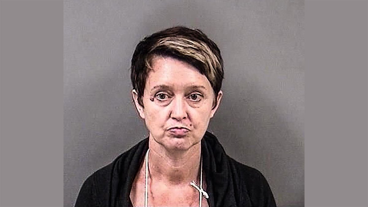 Kristen Edith Koster, 50, was arrested at an antifa riot in Berkeley in Aug. 2018 for alleged possession of dangerous, banned weapons. The riot saw dozens of cars damaged & fires started in the street. Three were injured when lit fireworks were thrown at police.  #AntifaMugshots