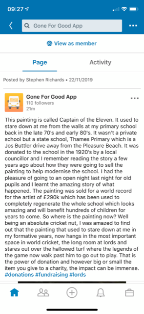 Please read this amazing story. Great start to a Friday #charity #giving #goneforgood #smile