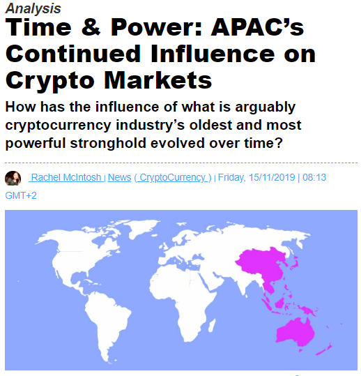 John Chew, head of trading and strategy at <a href="/NomismaExchange/">Nomisma</a>, was recently featured in <a href="/financemagnates/">Finance Magnates</a> discussing the Asia Pacific countries' influence on global #cryptocurrency markets. Read his thoughts here: bit.ly/33WeUxe