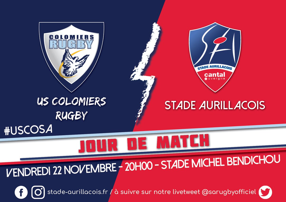 SArugbyofficiel's tweet photo. #USCoSA
@SArugbyofficiel 🆚 @colomiersrugby
📅Vendredi 22 novembre à 20h00
🏆 PRO D2 - J12
🏟 Stade Michel Bendichou
📺 Eurosport Player - Eurosport 360
📲LiveTweet @sarugbyofficiel
🔴🔵💪💪🏈🏈
#SAfamily #Bienplusquunmaillot #ProD2 #Rugby #ColomiersRugby #Jourdematch #Matchday https://t.co/XkWc26lzh4