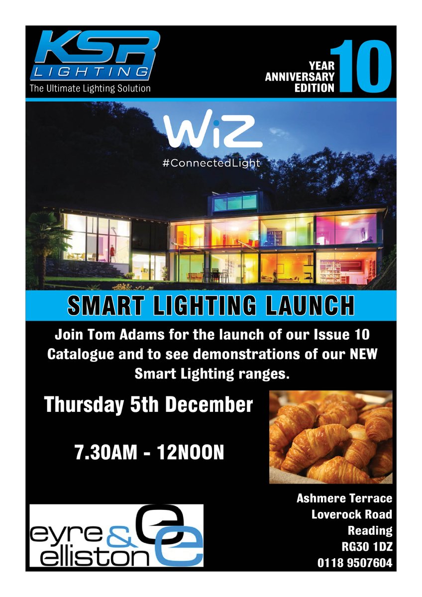 eyreelliston's tweet photo. Join our Reading branch on Thursday 5th December 7.30am-12pm for a Smart Lighting Launch with Tom Adams from KSR Lighting!
Please contact Reading branch for more information
https://t.co/hLRtg8Q5XG
#reading #ksrlighting #electrician #sparky https://t.co/vx02q1Upuq