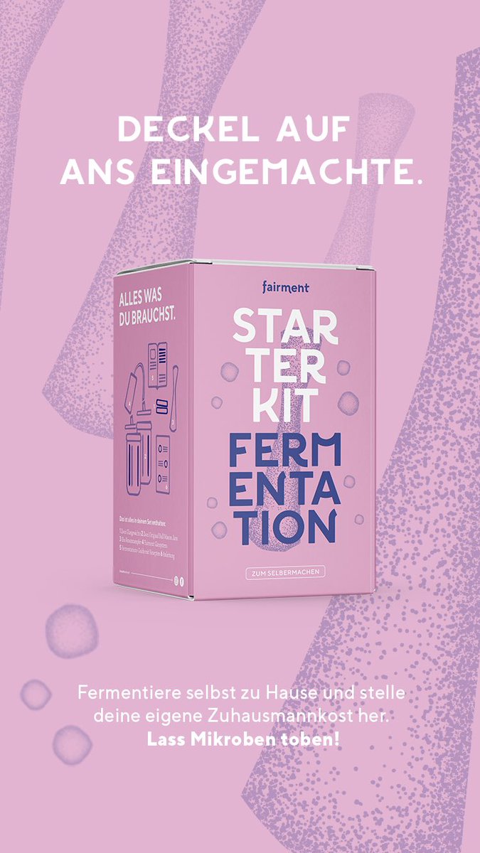 fair_ment's tweet photo. fairment bringt Leben in die Bude.

Mit unseren DIY Kits zum Kombuchabrauen und Fermentieren!

Für mehr lebendige Nahrungsmittel in deiner Küche.

Besucht uns auf https://t.co/2JU2BDlZn7 

#fairment #dastecktlebendrin #lassmikrobentoben #trinkleben #kombucha #fermentation https://t.co/ZmvfzPfKEF