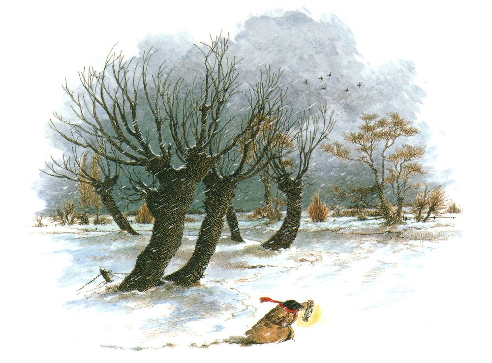 There are some really knowledgeable children's books illustrators. Here's one with correctly depicted pollarded willows in the winter by Patrick Benson...