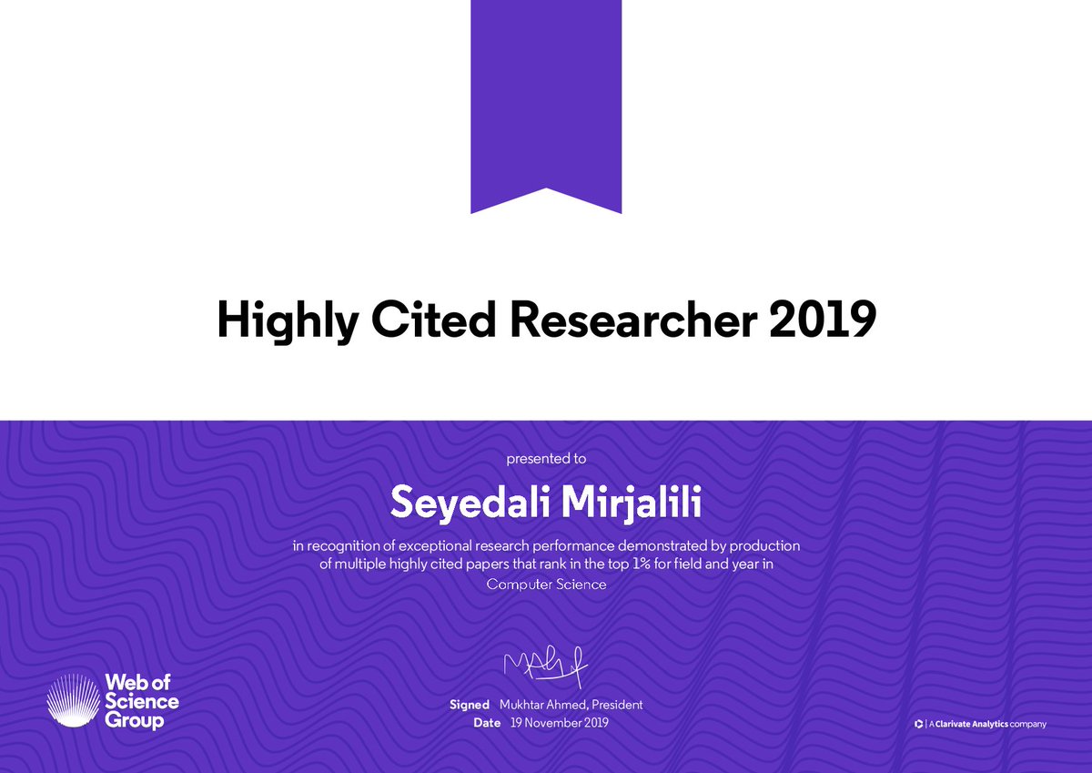 I am so humbled for this and dedicate it to those who have helped me along the way. 

#HighlyCited2019 
recognition.webofsciencegroup.com/awards/highly-…