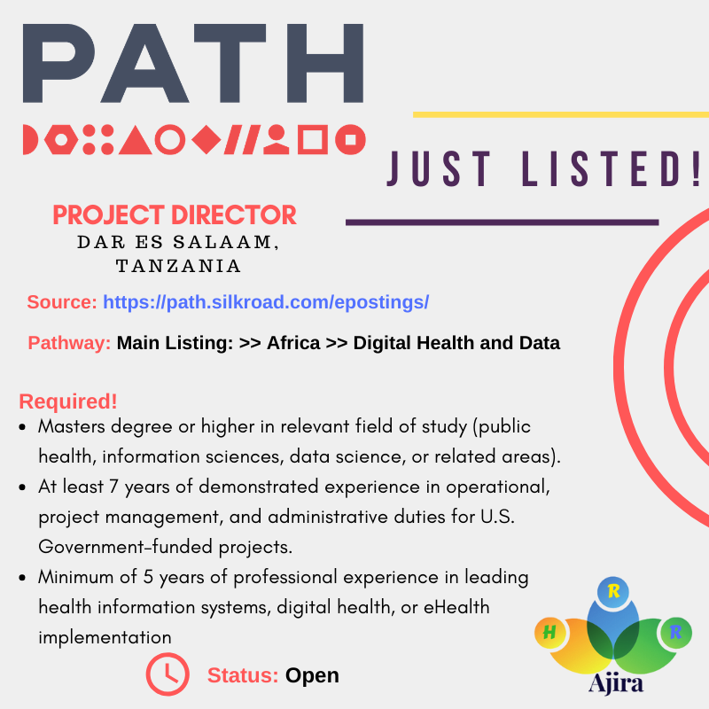 ajirahrr's tweet photo. Employment Opportunity at #path

#JustListed

For Executive Job Search &amp; Employability Services contact us at ajirahrr@gmail.com

#ajira #career #employment https://t.co/0p32z78ul7