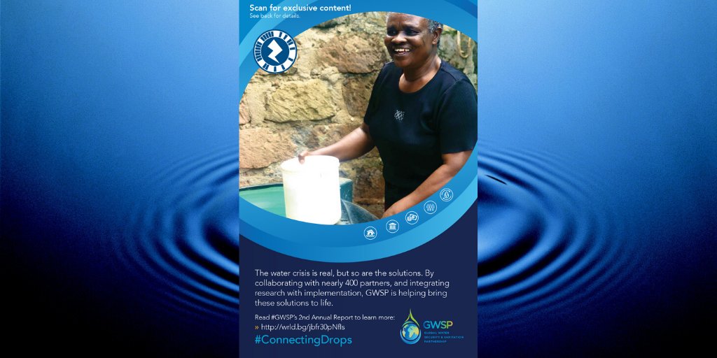 WorldBankWater's tweet photo. Want to read the latest #GWSP Annual Report, but don’t have room to carry it with you? No problem! Just download @ZapparApp and hover your phone 📱 over the augmented reality card to get the report in digital form with the click of a button #ConnectingDrops https://t.co/dTi6qWjRfJ