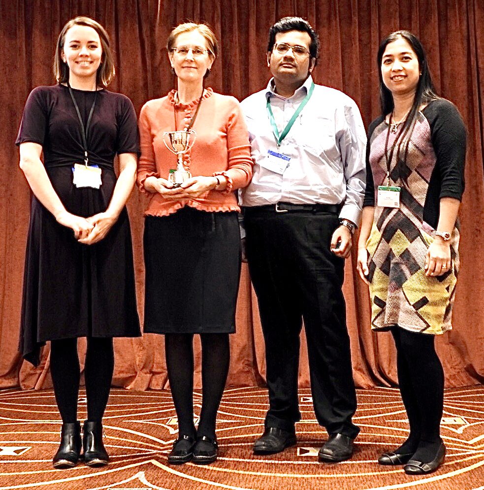 EMSAS_RCEM's tweet photo. Andrew Newton Cup participants - (L to R) Sarah Hurst, Alice Cook, Debkumar Chowdhury and Kyi Kyi Nwe. #FASSGEM2019 https://t.co/6k5h0BxgWa