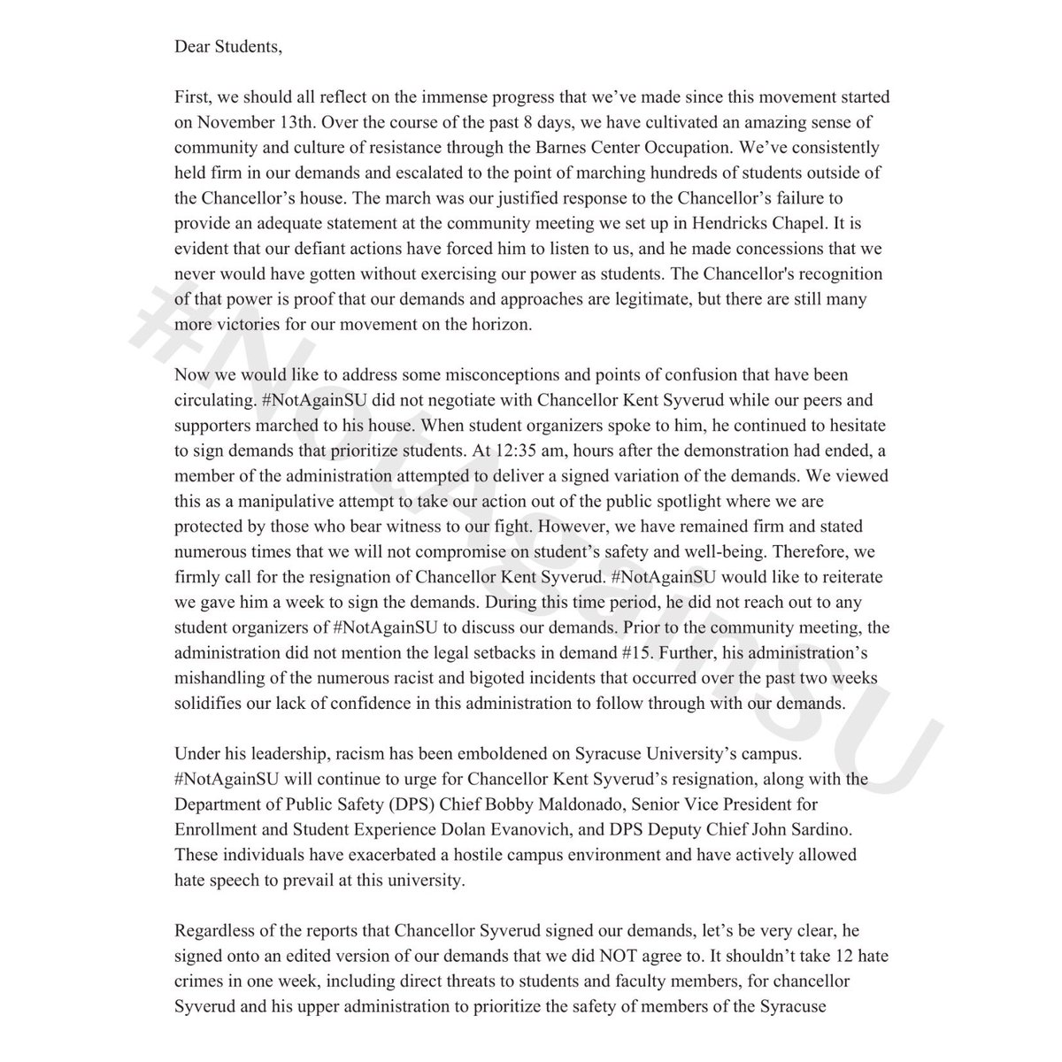 notagain_su's tweet image. Please READ in full for a more thorough understanding of our decision. #NotAgainSU