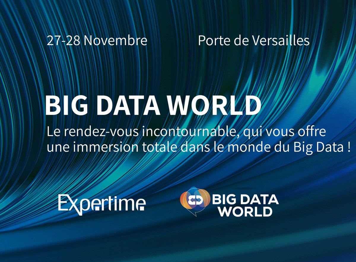 Expertime's tweet photo. Expertime participe au Big Data World !
J-5 avant de rencontrer et échanger avec nos experts autour de la data et de l'intelligence artificielle. 

#data #IA #expertime #bigdataworld

Inscrivez-vous dès maintenant ! 
https://t.co/58UgJ1vLnt https://t.co/JleYTXjhga