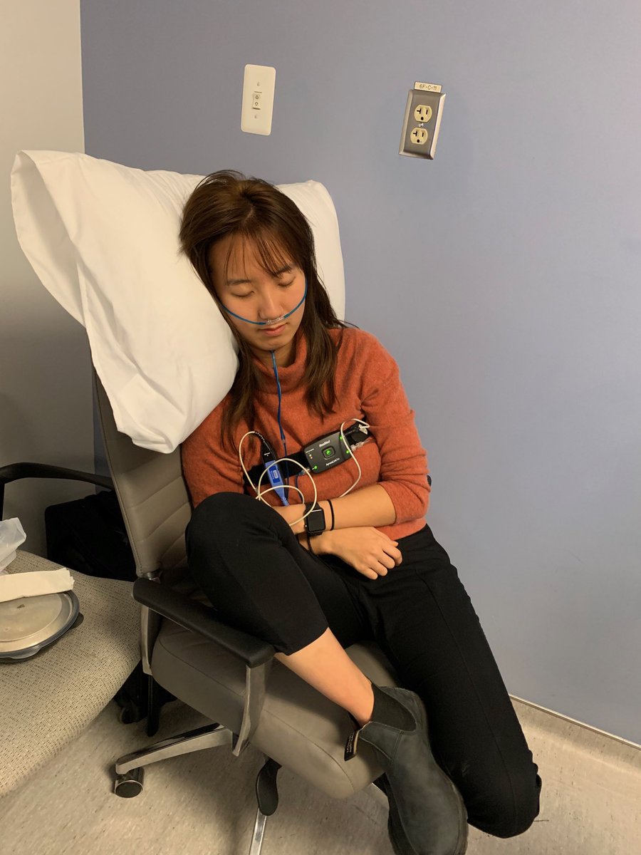 DrMarkBoulos's tweet photo. Had a great time today meeting so many brilliant research trainees like @sarahparkkkk from across Canada at @Sunnybrook @HSFCSR #SPiN2019 and showing them how to use home-based sleep equipment to measure #OSA, #EEG ... #sleepy #fun https://t.co/Oamn0JnHGt