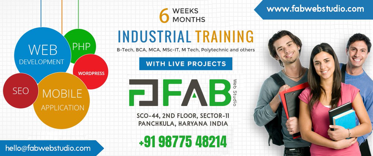 fabwebstudio's tweet image. We are going to start #industrialtrainingprograms for BCA, MCA, B.TECH., M.TECH, BSC IT and others. If you are interested in it then join our team of skilled and experienced professionals.
#webdevepomentcompany #mobileappdevelopment  #seoservices