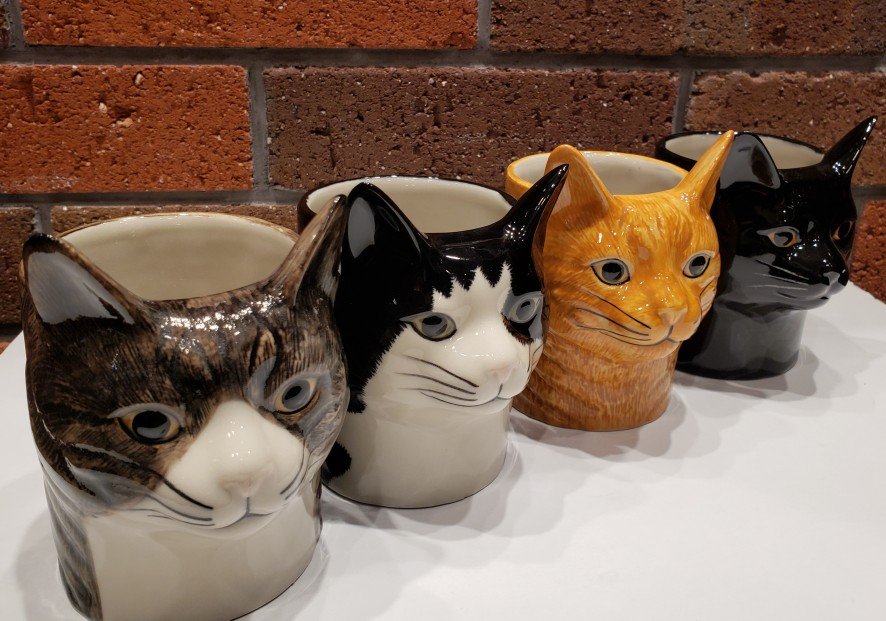 Quail ceramics 猫　陶製の貯金箱 Quail ceramics 猫 陶製の貯金箱 希少 吉井九二作 白三毛猫