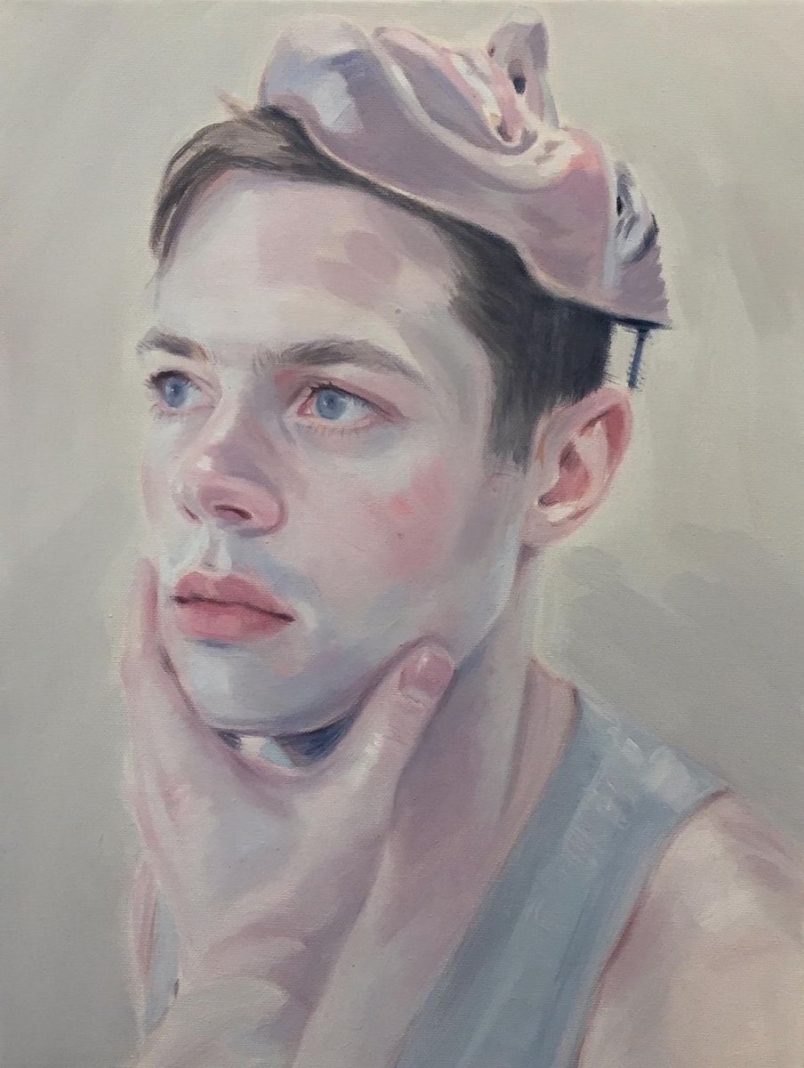 BeautifulBzarre's tweet photo. “The Unsuccessful Joke”, 2017, by @Kris_Knight. Beautiful use of color! 

#beautifulbizarre #pointing #portrait #pastel #krisknight #oilpainting #newcontemporaryart https://t.co/1GQ1lbSl78