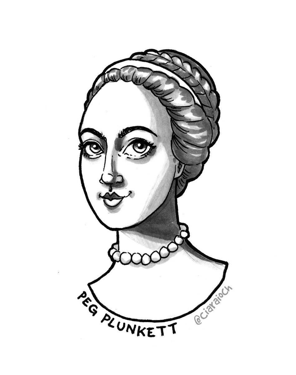 Peg Plunkett, one of Ireland's most famous sex workers, is the 22nd  #MiniMná. Clever and resilient, her memoirs caused a sensation, and she was famed for her wit - she mocked the Prince Regent in London, and once turned up to a ball dressed as the goddess of chastity.  #Mnávember