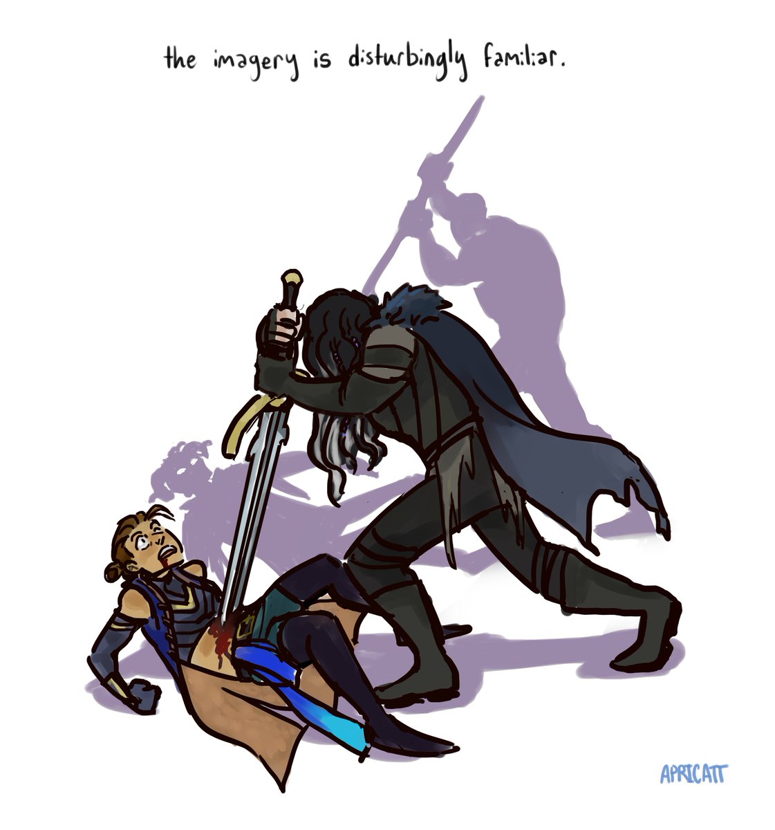 apricatt_art's tweet photo. Okay I'm going to be thinking about this for a long time #CriticalRole #criticalrolefanart #CriticalRoleSpoilers https://t.co/fbKX3vcsTO