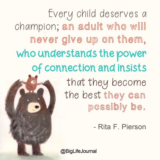 Every child deserves a champion 🌈 #FridayThoughts