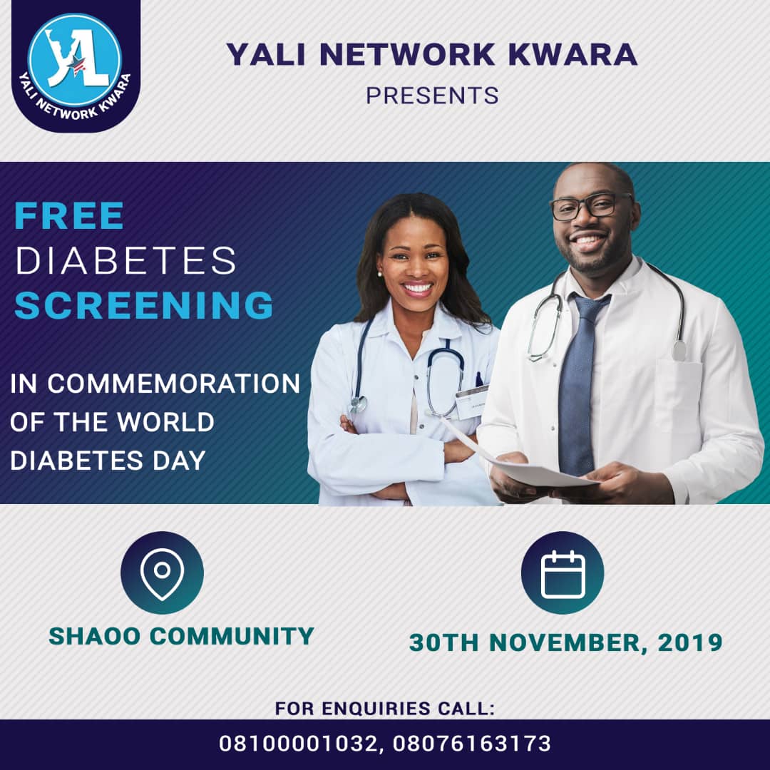 Join us as we Commemorate World Diabetes Day at Shao Community!

#DiabetesDay #YALI #InsideKwara #FridayMotivation 

@BarackObama @RealAARahman @IlorinInfo @InsideKwara_NG @kwararetweets @RoyalFM951 @iam_fto @YaliAbuja @YALINetwork