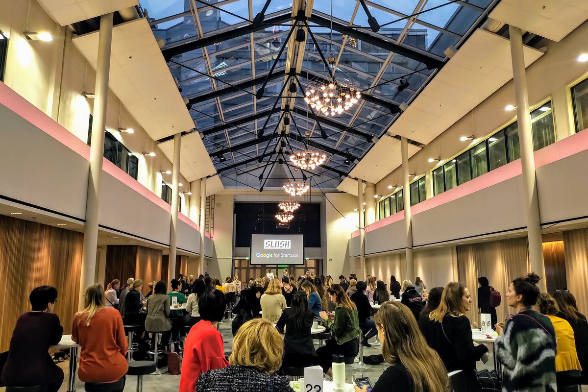 GREENbimlabs's tweet photo. The most incredible start of day 2 at #slush2019! being part of the #femalefounders breakfast powered by #googleforstartups and #slush with more than 100 female founders and 30 female investor representatives from around the globe and a keynote by @AprilUnderwood! Priceless!!! https://t.co/BtaAgkGoee
