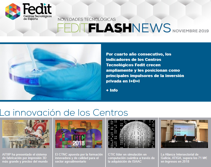 Fedit's tweet photo. Impresión 3D, computación cuántica, plastrónica, microrredes, biomecánica... sólo son algunas de las tecnologías que encontrarás en el Newsletter de Noviembre #FeditFlashnews #CentrosTecnológicos #innovación https://t.co/AfgOreW7P9 https://t.co/HexJsJf230