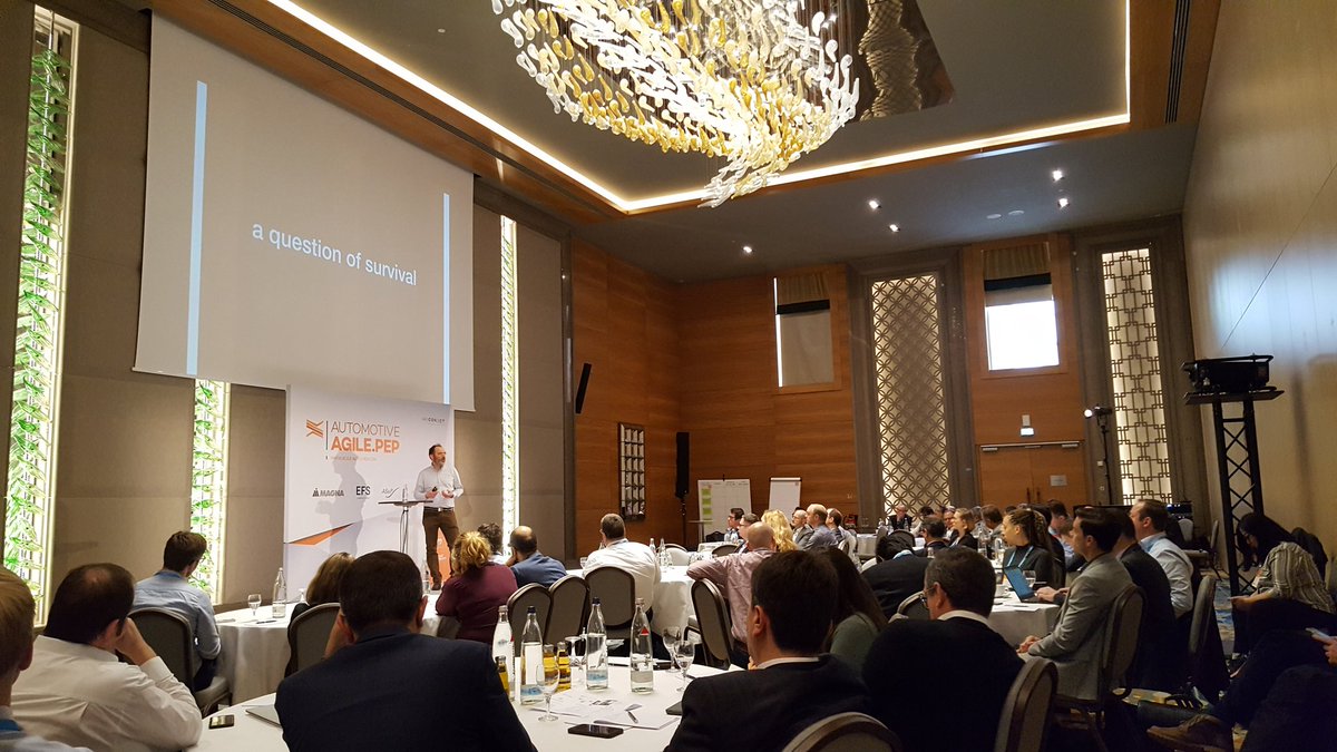 leanovateBerlin's tweet image. It&apos;s about: &quot;innovate or die&quot;
@AngryAgilist makes clear the purpose of #agility in his talk at #autoPEP #agilePEP #agileautoPEP #agile