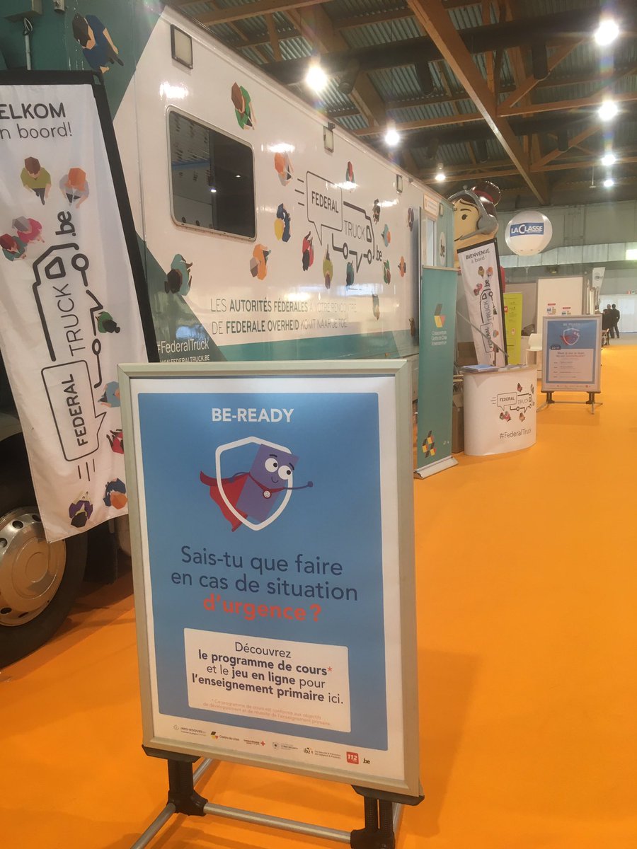 Prêts pour le jour 2 des #EducDays ! Nous présentons aux enseignants BE-Ready, notre projet éducatif pour les écoles primaires. Venez nous voir dans notre #FederalTruck ou surfez sur info-risques.be/ecoles pour plus d’information!
