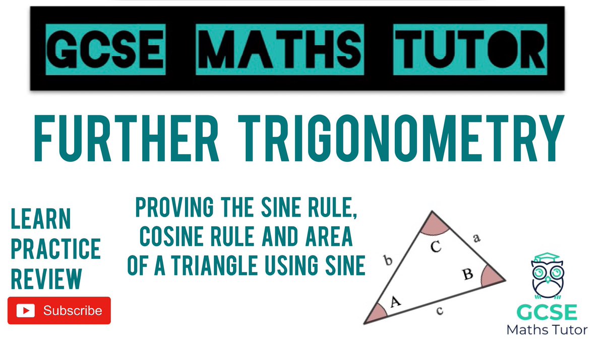 gcsemathstutor's tweet photo. 🔥 Out Now 🔥 Proving the Sine Rule, Cosine Rule & Area of a Triangle using Sine! 📐 Further Trigonometry Revision (Aiming for 7+) https://t.co/HbYes3DlzS 🔔 #gcsemaths #gcsemathsrevision #maths #GCSEmaths2020 #year11 #mathsrevision #mathsmemes #mathstudents
#gcse2020 #mathsgcse https://t.co/48owMdOxQe