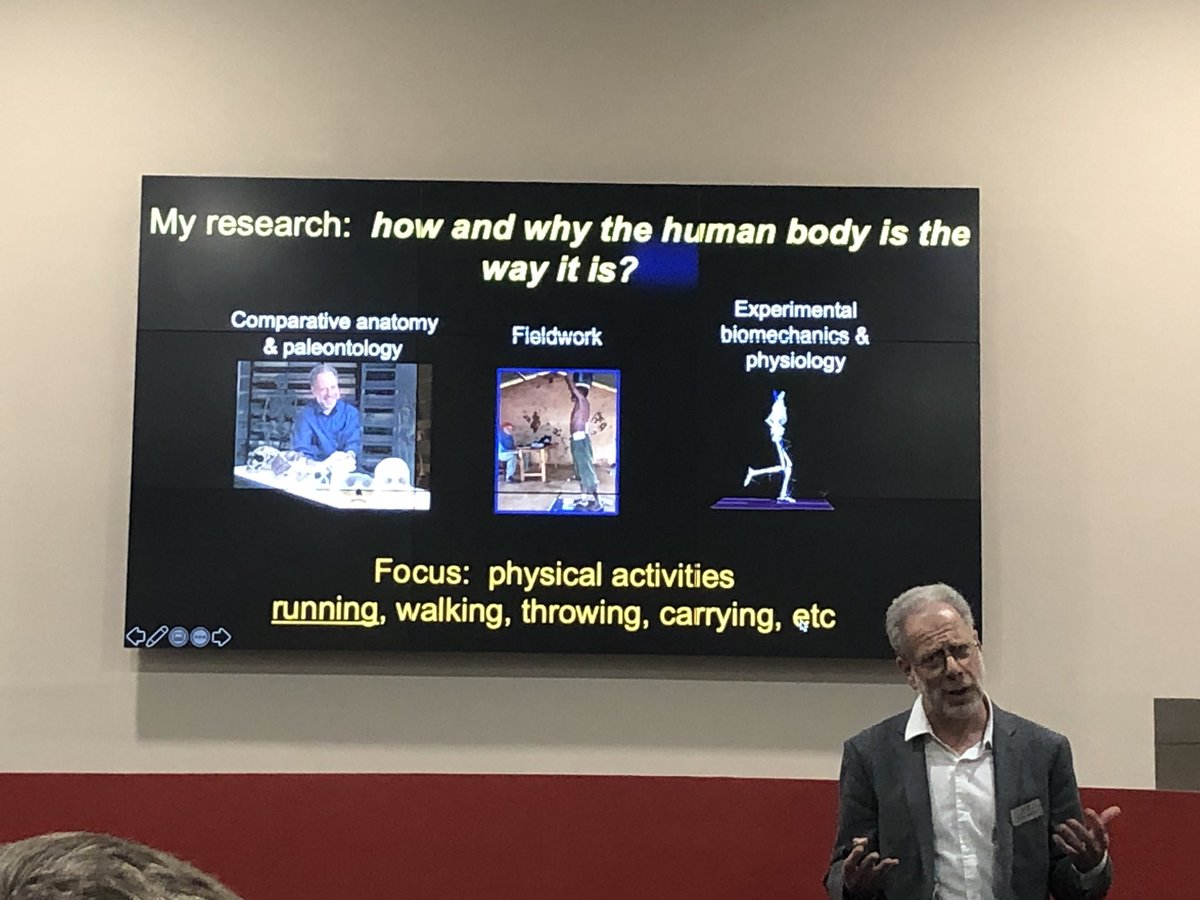 nickcourt81's tweet photo. Reflecting on a great day and a fascinating pres from Prof. Dan Lieberman @sscsportsmed @SSCSantry #SSCRun2019 bipedal evolution probably due to climate change, humans are endurance based hunting specialists, modern running is WEIRD! https://t.co/JsnALBM6rf