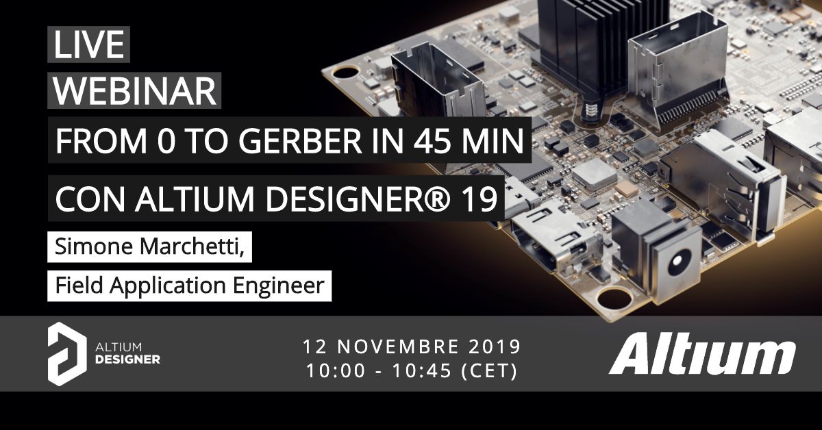 altium_it's tweet photo. Seguiteci al Webinari gratuito per comprendere la concezione dei circuiti stampati su #AltiumDesigner19 dalla A alla Z in 45 minuti https://t.co/OIbn193vWj https://t.co/PyTnQ49Jpd