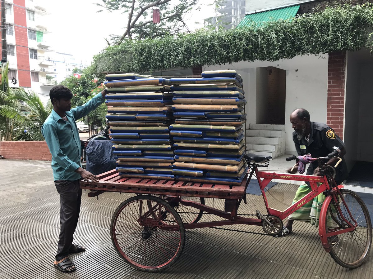 Arrival of our hand-made bamboo shadow #puppet screens for #rohingya camp child and woman friendly spaces. Just beautiful