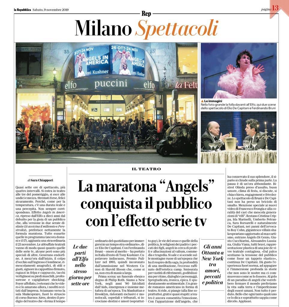 lussifer_'s tweet photo. Dopo questa meravigliosa recensione di #SaraChiappori su @repubblica oggi #AngelsinAmerica torna in versione maratona con 7 ore di spettacolo dalle 11 alle 18! #beingewatchingteatrale all’ #ElfoPuccini di #Milano
#siateci https://t.co/0wqBxwb01g