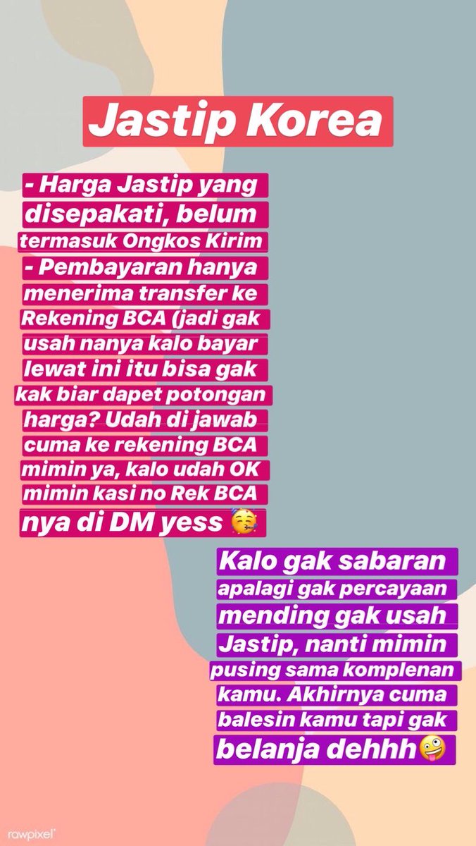 Yuk yang mau Jastip Korea
#jastip #jastipkorea #jastipexo #jastipbts #korea