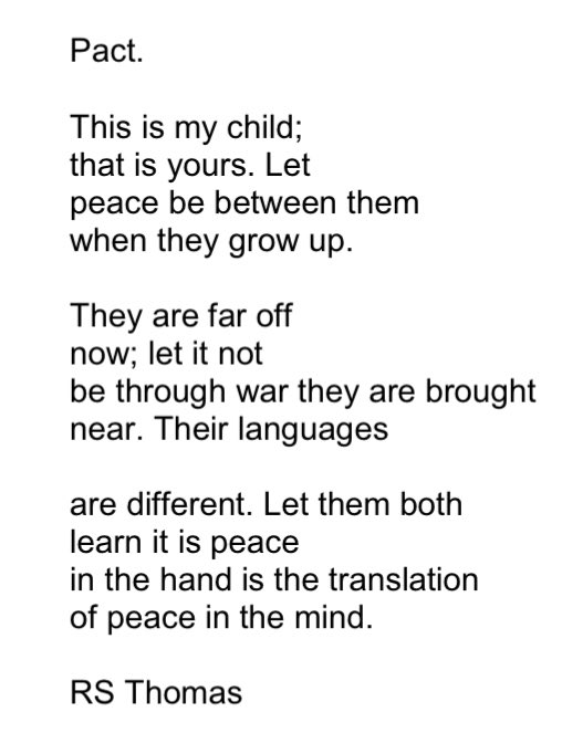 RSThomaspoet's tweet photo. #Pact by #RSThomas for #RemembranceSunday https://t.co/O4lEcoaaEN