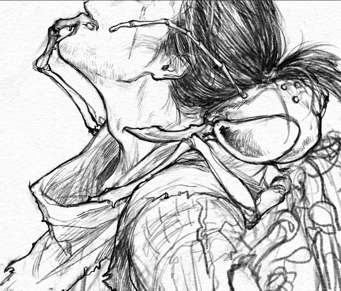 コミケに向けて狼が葦名の大きな幼虫にお腹を食われる漫画描いてますR18Gになる予定 