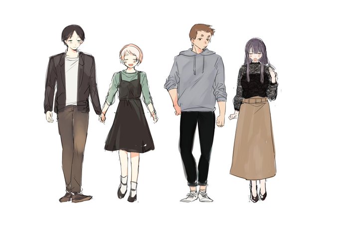 あずけんの恒常服(?)決めかねてる傍でいちゃつくいちはつです 