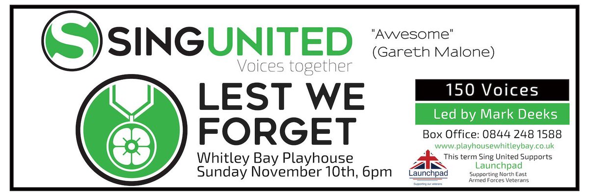 Good morning @GarethMalone, it would be lovely for a retweet ahead of our <a href="/WeSingUnited/">Sing United</a> #LestWeForget concert <a href="/Playhouse_WB/">PLAYHOUSE Whitley Bay</a> today 💚
