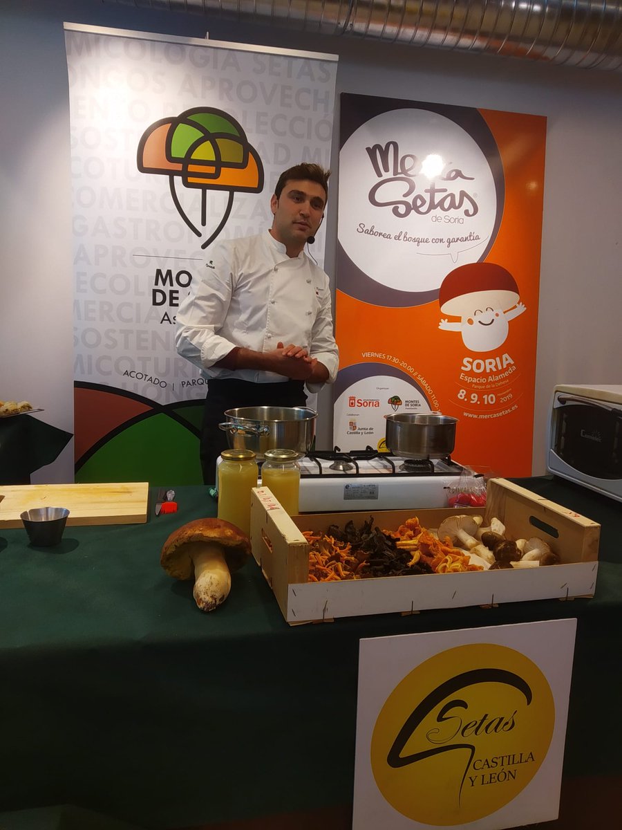 Comienza la demostración micogastronomica "Cuatro setas, cuatro tapas" del Chef Juan Romero, ganador del premio cocinero joven promesa de Castilla y León 2011. Todavía estáis a tiempo. Ven a <a href="/Mercasetas/">Mercasetas</a>