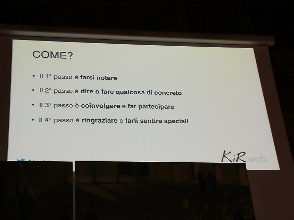 festadellarete's tweet photo. .@RiccardoPirrone: "Coinvolgere gli utenti e interagire sia online che offline è fondamentale, è l'essenza di un social network. Come ad esempio far risolvere un rebus, regalare gadget e intraprendere azioni per ingaggiare le persone".
#FDR19 #MIA19 @KiRweb_Agency https://t.co/2EPjV89DOB