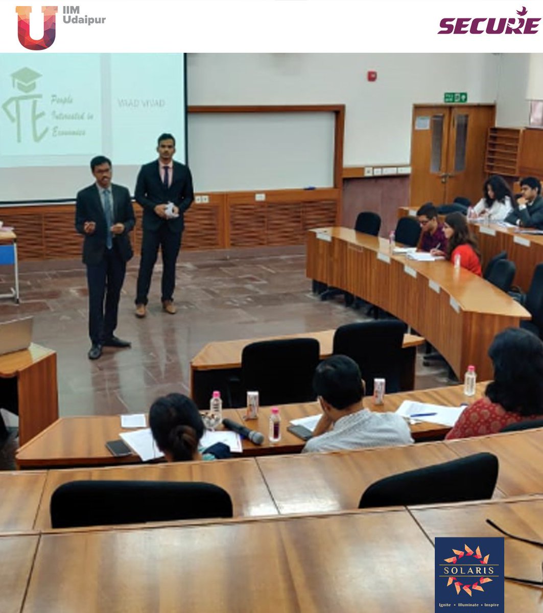IIM_Udaipur's tweet photo. Vaad-Vivaad, a debate competition was organized by “PiE : the economics club” of IIM Udaipur which saw enthusiastic participation from candidates.
#IIMU #Solaris2k19 #VaadVivaad #PiE #Debate https://t.co/NX4de0ohHG
