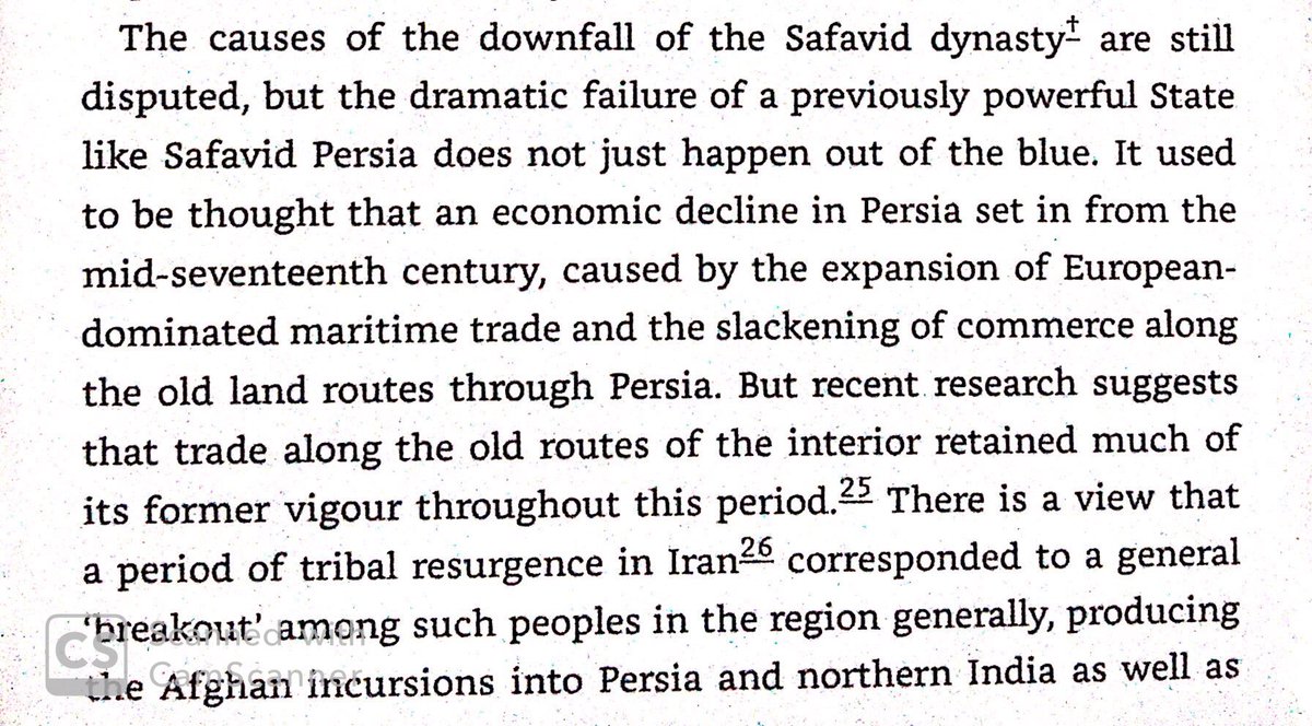 Economic decline in early 18th century Iran driven by weak government, Armenian control of trade, & Bengali competition in the silk trade.