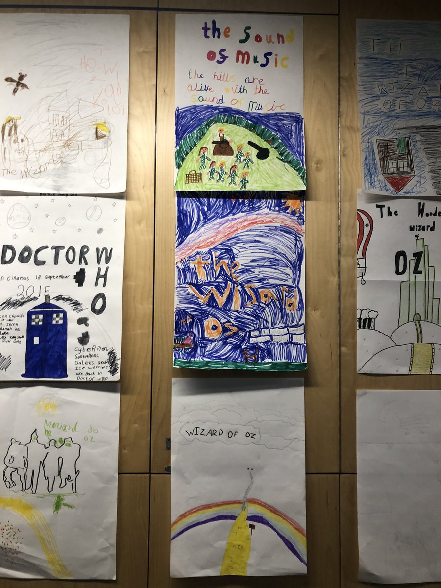 The Wizard of Oz starts in 5 mins! Get yourselves to <a href="/BurghHallDunoon/">Dunoon Burgh Hall</a> and check out the lovely handmade posters by the young creative geniuses of the town!