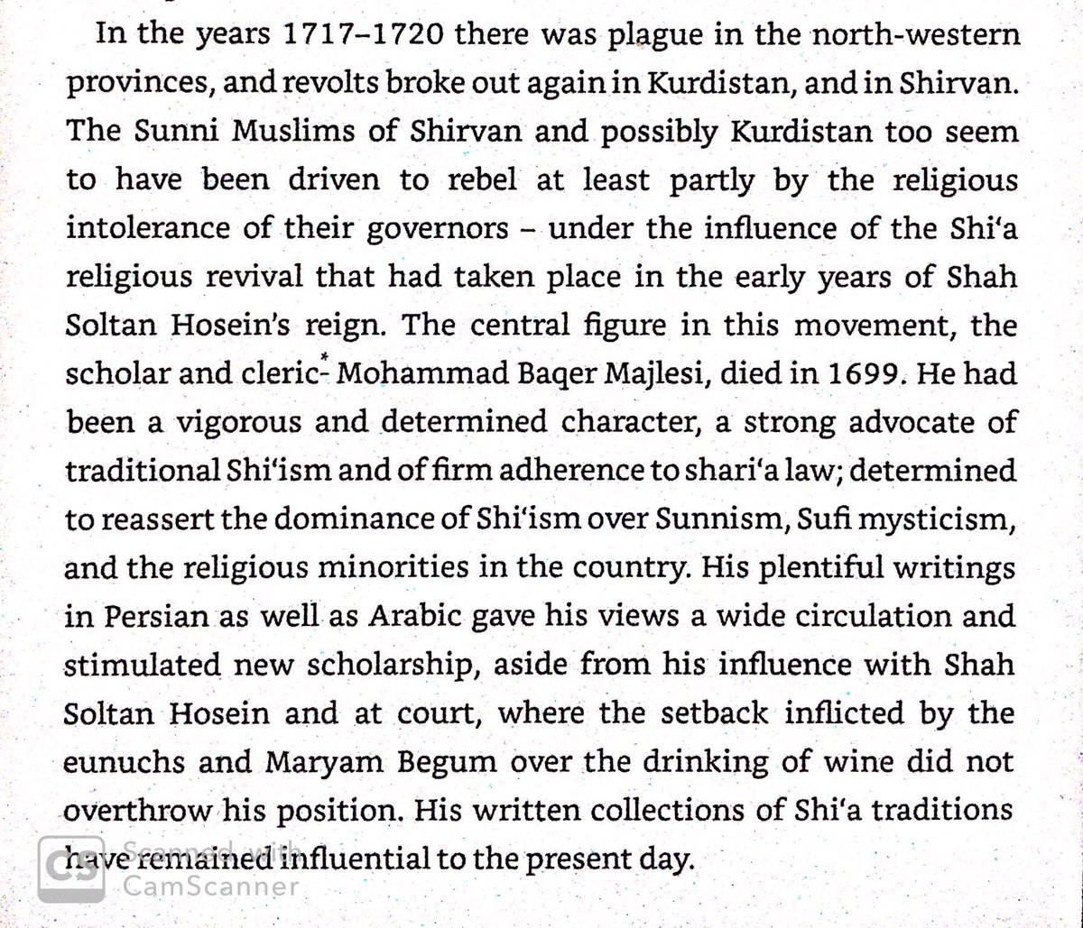 By 1720, the situation had worsened. Azeris & Kurds in the west rebelled - embittered by religious persecution